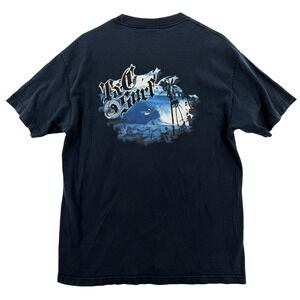 VTG T&C Surf Designs Shirt Mens Medium Blue Hawaii Yin Yang Graphic SS